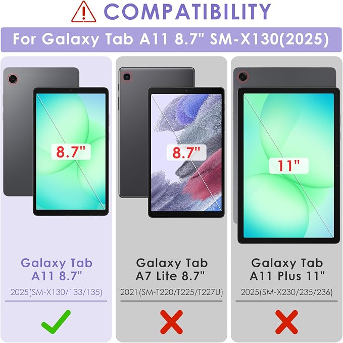 DETUOSI Compatible with Samsung Galaxy Tab A11 8.7 inch 2025 with Shoulder Strap &amp Stylus Pen Soft Silicone Multi-Angle Cover for Samsung Galaxy Tab A9 8.7 inch 2023 Black