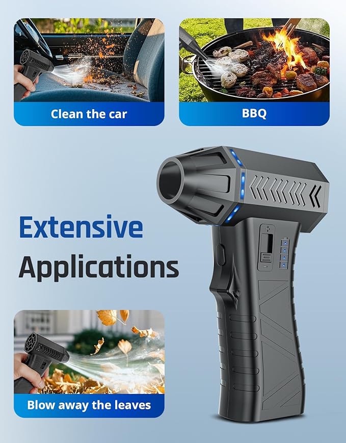 Compressed Air Duster- 300000RPM Super Power Electric Air Duster, Variable Wind Speed MAX 200g Mini Dust Blower for Computer, Keyboard, Outdoor, House and Car, Rechargeable Canned Air Replace Air Can
