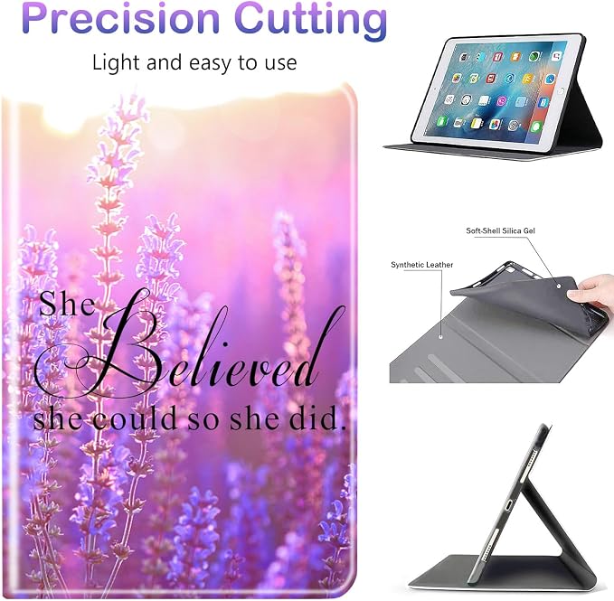 Case for iPad 10.2-inch (2021/2020/2019)/ iPad Air 10.5 2019 / iPad Pro 10.5 Multi-Angle Bracket with Automatic Sleep/Wake Protection Case - Babe We Got This