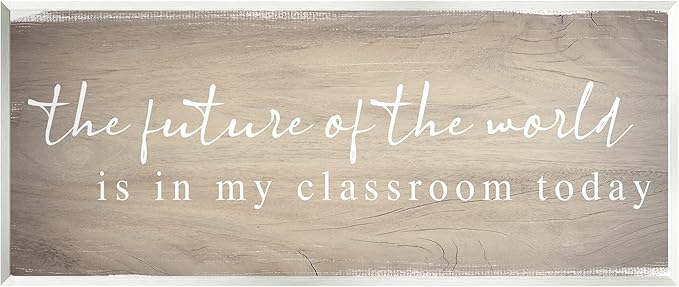 Stupell Industries Rustic Classroom Teacher Quote Wood Wall Art, Design by Daphne Polselli
