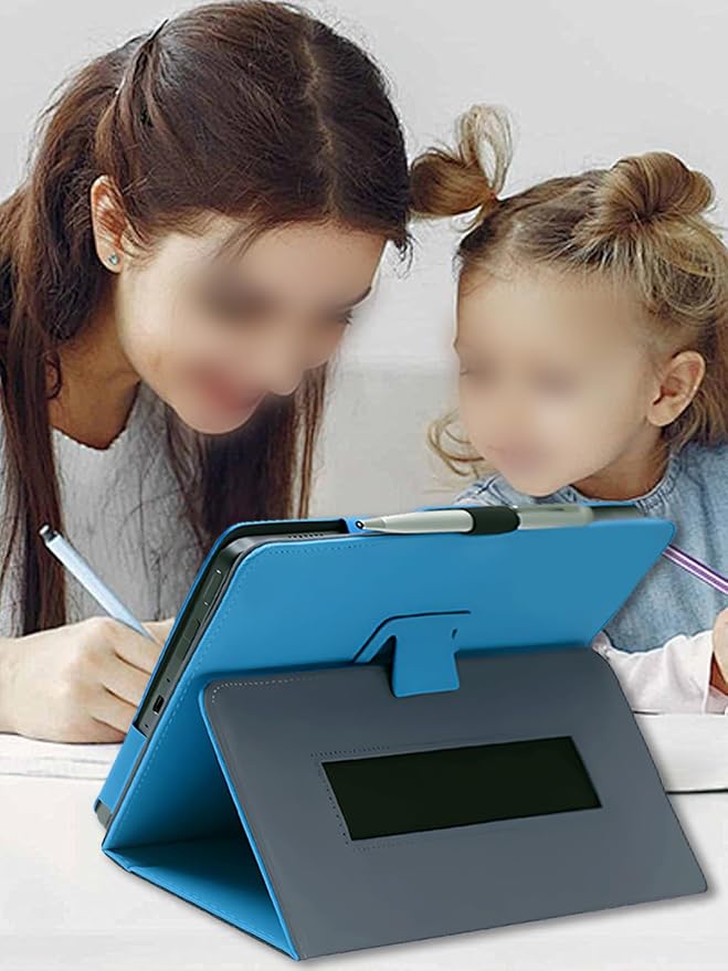 Case for XPPen Magic Note Pad 10.95 Inch Tablet (Light Blue) | PU Leather Folding Cover with Pen Holder and Wrist Strap Business Travel Portable