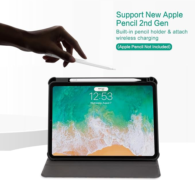 Rotating iPad Air 11 inch Case (M4/M3/M2) Case for iPad Air 5th/4th Generation 2022/2020360 Degree Rotating Multi-Angle View Stand with Pencil Holder case for iPad Pro 11-inchFlower Hummingbird