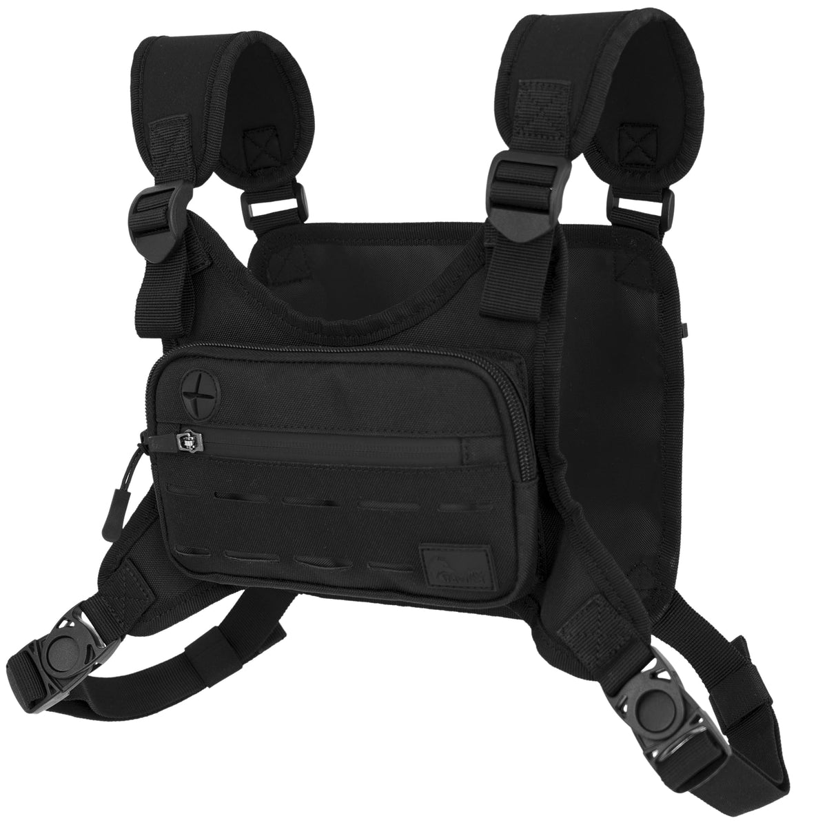 WOLF TACTICAL Men Chest Pack - Lightweight Running Vest, Water Resistant, Black