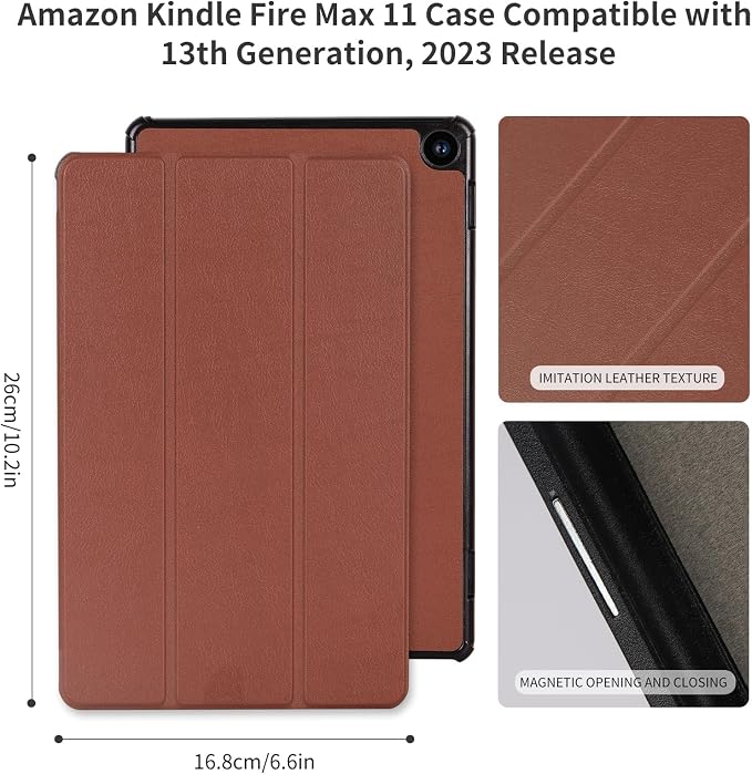 Case for FM 11 (13th Gen 2023) Multi-Angle Stand with Flexible Fixation Auto Wake/Sleep TPU Material (Brown)