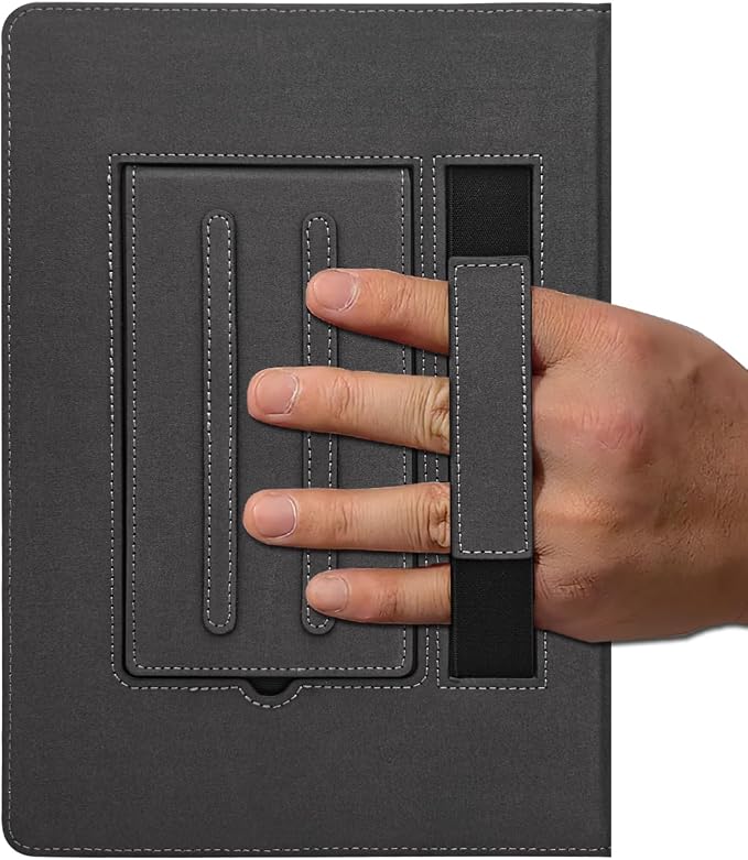 Hand Strap Case for 11.5 TCL NxtPaper 11 Plus (9469X) Tablet PU Leather Bidirectional Multi-Angle Stand Cover with Auto Sleep &amp Wake/Elastic Pen Holder (Black)