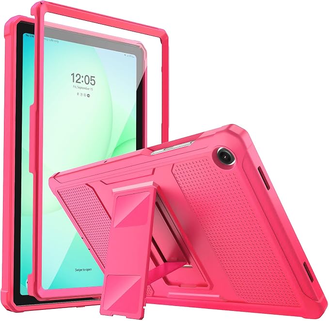 MoKo Shockproof Case Fit Samsung Galaxy Tab A11+ Plus/ A9+ 11 Inch | Full Body Rugged Stand Back Cover with Built-in Screen Protector for Galaxy Tab A11+/ A9+ Tablet Light Gray