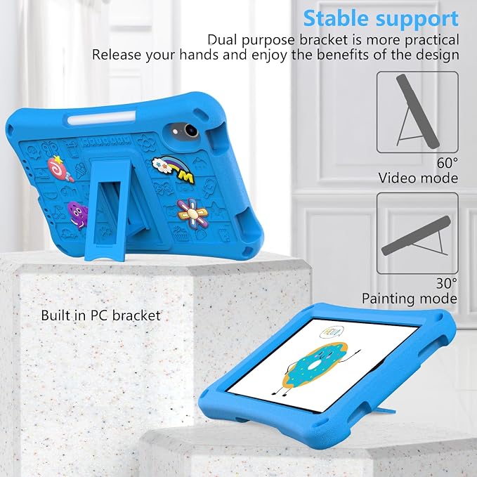 Case for iPad 10.2 Inch 2021/2020/2019/ iPad Pro 10.5 Inch/Air 3rd Gen (2019) Shoulder Strap Kickstand Children Friendly Anti-Scratch Shockproof Case Lightpurple