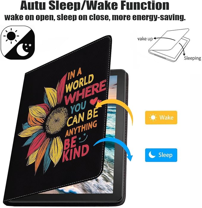 Case for iPad (A16) 11th Generation 11 Inch 2025 iPad 10th Generation 10.9 Inch 2022 Premium PU Leather Stand Folio Cover with Auto Sleep/Wake American Flag Sunflower and Cow