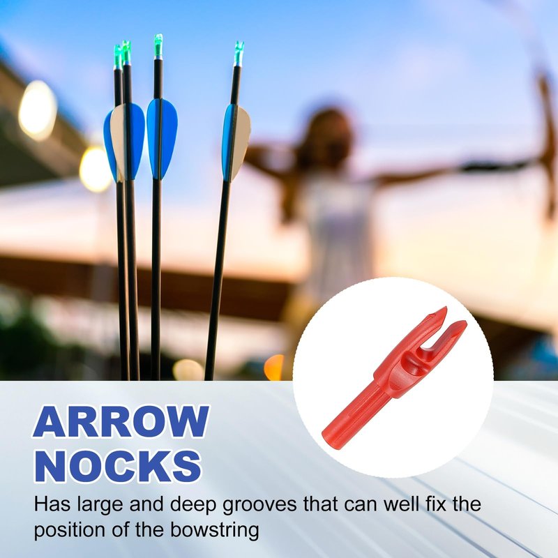PATIKIL Archery Arrows Nocks 4.2mm, 12 Pack Plastic Insert Arrow Nock Replacement Arrow Tails for Hunting Shooting Compound Recurve Bow, Multicolor