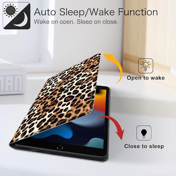 for iPad 11th Generation (A16 2025) 11 / iPad 10th Gen 10.9 2022 Case 360° Rotating PU Leather Stand Cover with Auto Sleep/Wake Shockproof TPU Backl Raccoon Perched