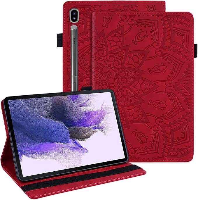 Dteck Wallet Case for Galaxy Tab S10+/S9+/S7 FE/S8+/S7 Plus 12.4 Tablet Premium PU Leather Folding Stand Auto Wake/Sleep Pen Holder Case with Hummingbirds