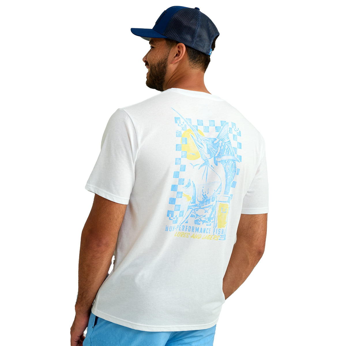 HUK Mens Fishing Graphic Tee, Performance Short Sleeve, Quick-Dry, Wando - White, XX-Large