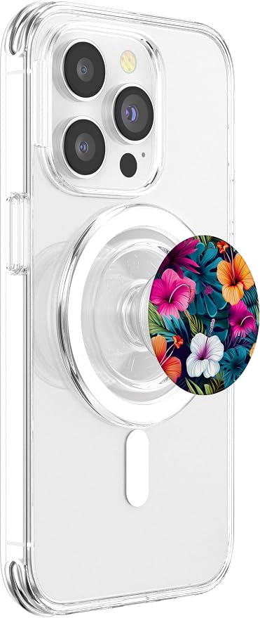 Watercolor Hibiscus Pattern Hawaii Flower Tropical Floral PopSockets PopGrip for MagSafe