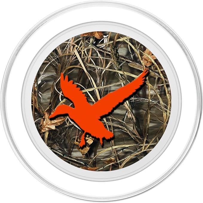 Duck Hunting Orange Brown Camouflage Camo Background PopSockets Adhesive PopGrip