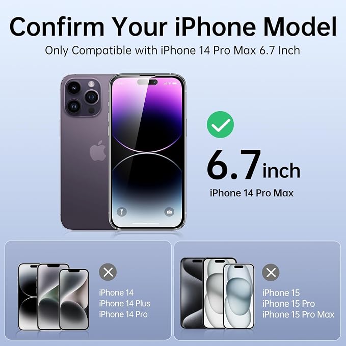SYNCWIRE Privacy Screen Protector for iPhone 14 Pro Max with Easy Installation Kit [Military-Grade Protection] 9H Shatterproof Full Coverage Anti-Spy Tempered Glass 6.7 inch [2-Pack]