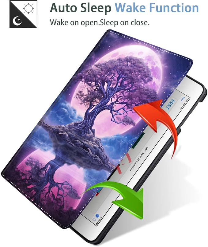 Case for iPad (A16) 11th Generation 11 Inch (2025) iPad 10th Generation 10.9 Inch (2022)，Slim Fit Foldable Standing Cover Case with Auto Sleep/Wake ，Moth Moon