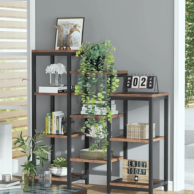 LOYWREE Fake Hanging Eucalyptus Plants Small Potted Long Vine Plants Indoor for Vintage Boho Farmhouse Bathroom Office Desk Wall Shelf Room Aesthetic Decor (Black Pot)