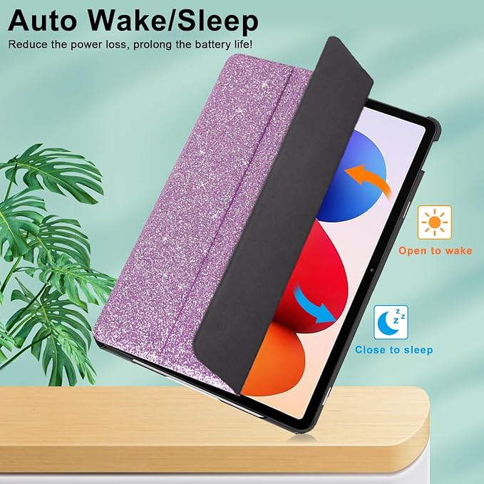Caweet Case for Xiaomi Redmi Pad 2 PRO 12.1 Inch 2025 Released Lightweight Hard Back Shell Tri-Fold Stand Cover with Auto Sleep/Wake Almond Blossom