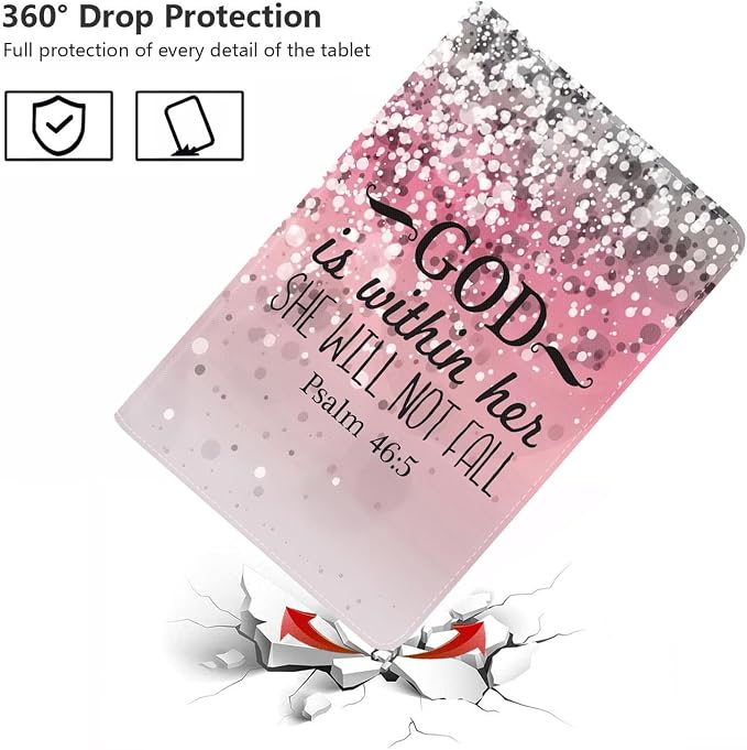 Case for iPad (A16) 11th Generation 11 Inch 2025 iPad 10th Generation 10.9 Inch 2022 Slim PU Leather Folio Smart Cover with Stand &amp Auto Wake/Sleep Bible Verse Psalm 46:10