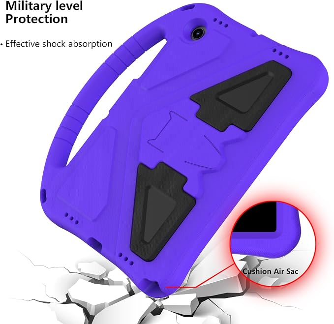Galaxy Tab A9+ Case Kids Friendly EVA Rubber Stand Handle Grip Shockproof Protective Lightweight Cute Case Cover for Galaxy Tab A9 Plus 11 SM-X210 X215 X217 - Black