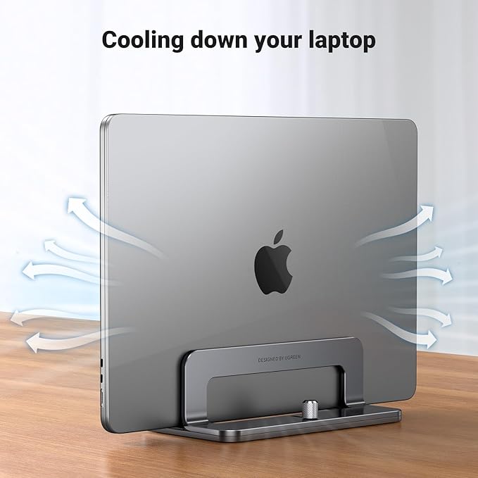 UGREEN Vertical Laptop Stand Holder for Desk Bundle, Gray and Silver