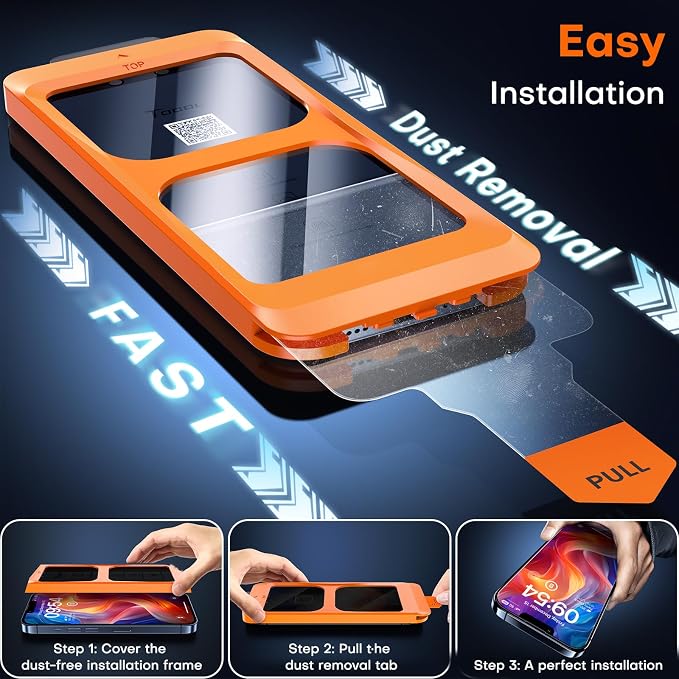 TOCOL for iPhone Air Screen Protector 9H Hardness Military Grade Shatterproof HD Tempered Glass Full Coverage Easy Installation 2 Pack
