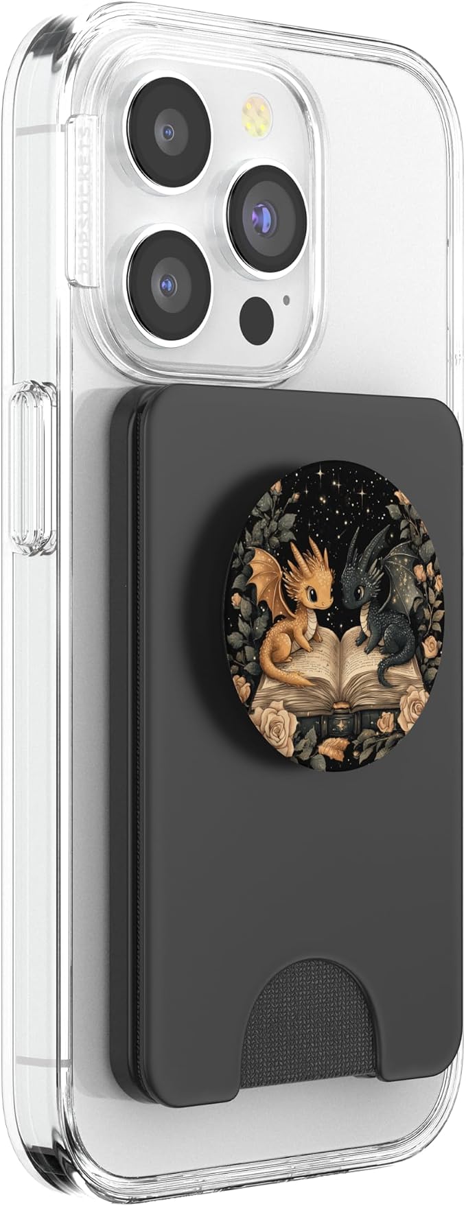 Book Dragon Head Mythical Creature Flame Wyvern Fantasy PopSockets Adhesive PopGrip