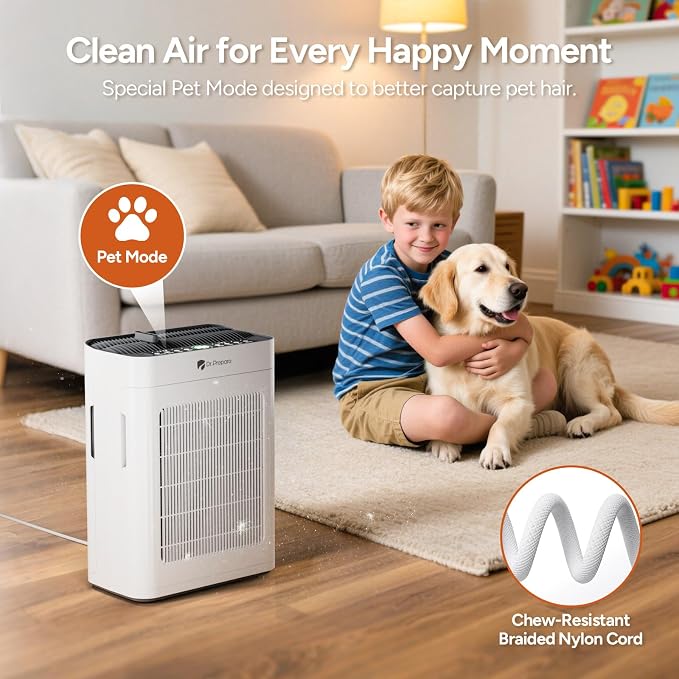 Dr.Prepare Air Purifier for Home Bedroom Large Room Up to 3, 000 ft², HEPA Air