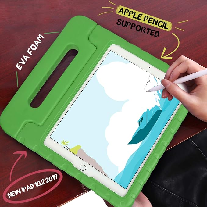 HDE Case for iPad 9th Generation Kids Shockproof Cover 10.2 inch with Handle Stand fits 2021 9th Gen 2020 8th 2019 7th Tablet - Black