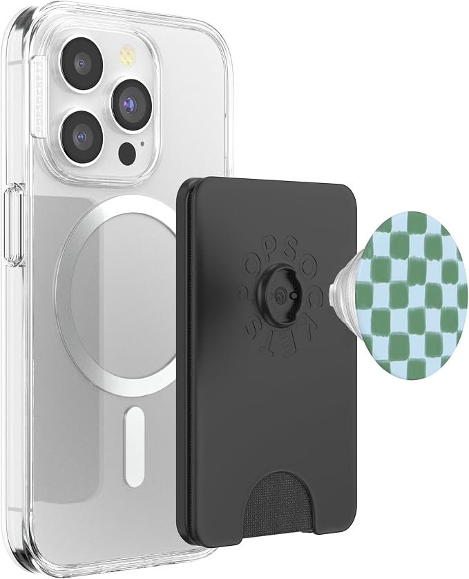 PopSockets Phone Grip – Blue Green Checker PopSockets PopGrip for MagSafe