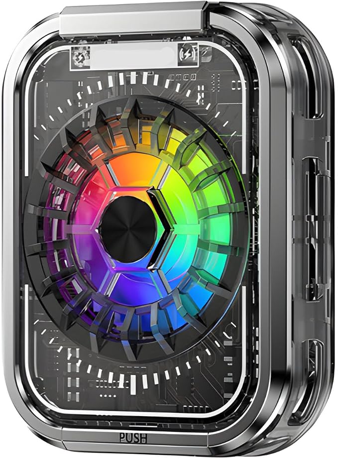 3 in 1 Power Transfer Device with Cooling Fan and Adjustable Stand for Smartphones Multicolor Lighting Energy Deli