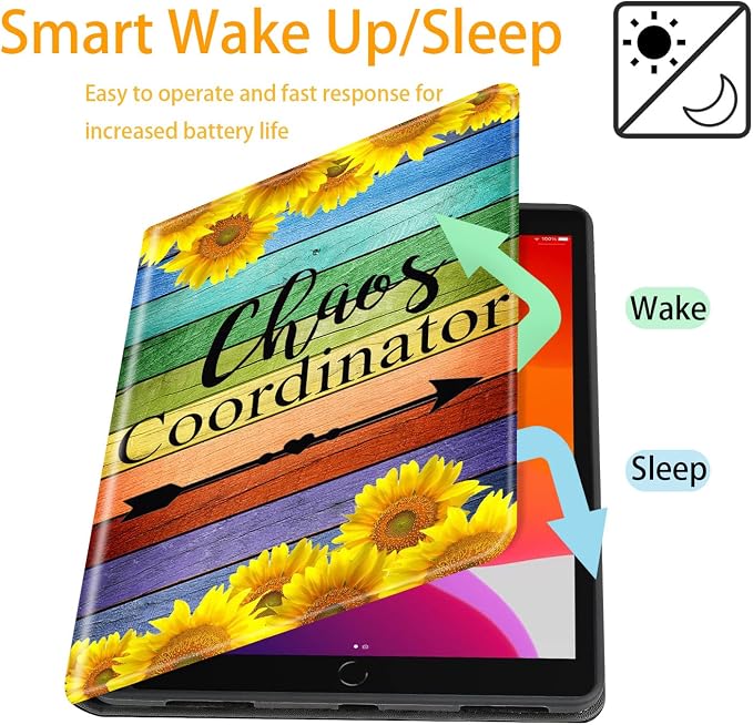 Case for iPad 10.2-inch (2021/2020/2019)/ iPad Air 10.5 2019 / iPad Pro 10.5 Multi-Angle Bracket with Automatic Sleep/Wake Protection Case - Babe We Got This