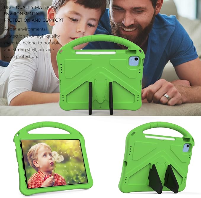 Dteck Kids Case for iPad 10.2 - Shockproof Rugged EVA Handle Stand Child Proof Case for iPad 9/8/7 Generation Black