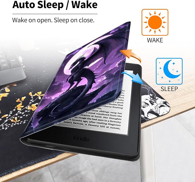 Case for All-New 7 Kindle Paperwhite 12th Gen 2024 &amp Kindle Colorsoft Signature EditionPU Leather Cover with Auto Sleep Wake FeatureAmerican Flag Eagle