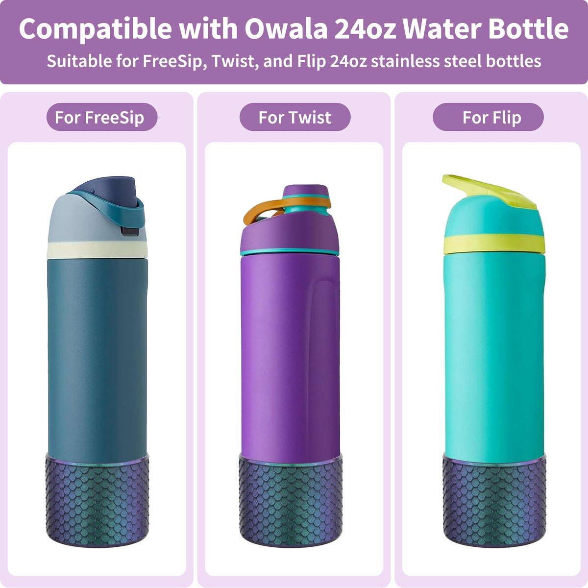 Diumepo Silicone Boot for Owala Water Bottle 24 oz, Anti-Slip Protective Sleeve for Owala Twist,FreeSip and Flip Stainless Steel Water Bottle,BPA Free (Navy)