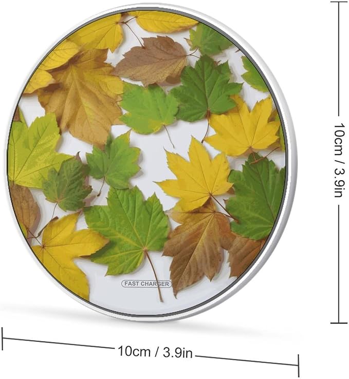 Leaves Wireless Charger Portable 10W Fast Wireless Charging Pad Compatible with Phone Ultra-Thin Charging Station Lightweight Charger Mat for Travel Home Office Desk