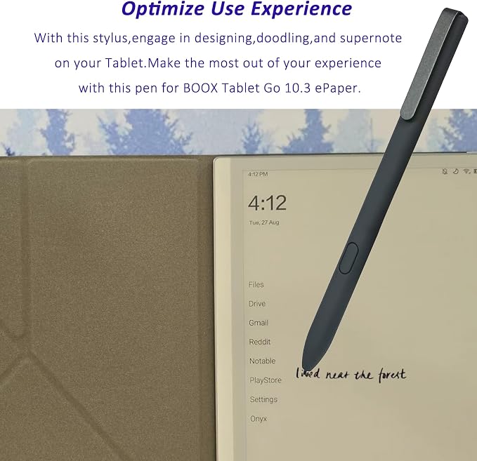 Stylus Pen for BOOX Tablet Go 10.3 ePaper Pen Plus Stylus Compatible for BOOX 10.3 Go ePaper E Ink TabletHigh PrecisionSmooth Writing(Black)