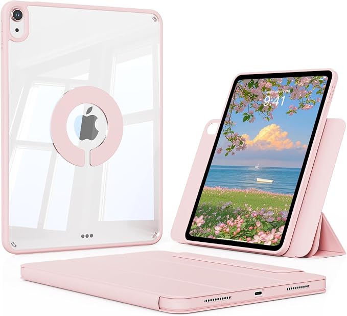 Detachable Case for iPad A16 11th Gen 2025 &amp iPad 10th 2022 Black | Slim Clear hard back TPU frame folio stand Pencil holder and auto wake/sleep for daily school work and light travel use
