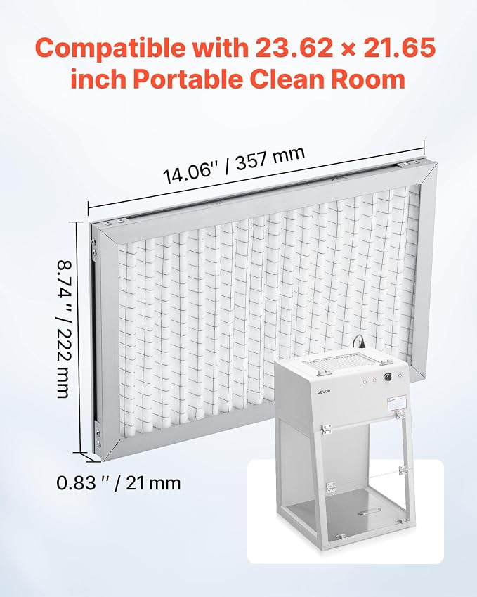 VEVOR Lab Fume Hood Filter, 14.06 x 8.74 x 0.83 in, 5 Pieces Replacement
