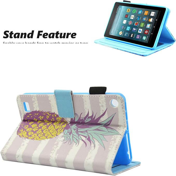 Case for Kindle Fire 7 TabletDteck Full Protective Flip Adjustable Stand Auto Wake/Sleep Smart Cover with Pencil Holder for Kindle Fire 7 Tablet 9th/7th/5th Generation 2019/2017/2015 ReleaseKing Dog