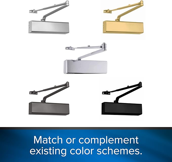 Lawrence Heavy Duty Door Closer Commercial Grade 1 - Adjustable 6-Speed Delayed-Action Door Control with 3 Pistons – Flexible Installation with Included Hardware - Embassy Series LH816
