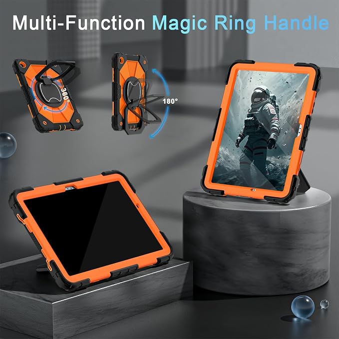 Auizotl Case for Samsung Galaxy Tab A11+/A9+ Plus 11 Inch with Screen Protector/Rotating Stand/Pen HolderMilitary Grade Shockproof Cover for Galaxy Tab A11 Plus /A9 Plus CasesBlack