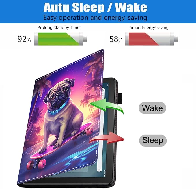 Case for Amazon Kindle Fire HD 10 Tablet (10.1 inch 9th/7th Generation 2019/2017 Release) Slim PU Leather Stand Folio Cover with Auto Wake Sleep Abstract Paint Butterfly