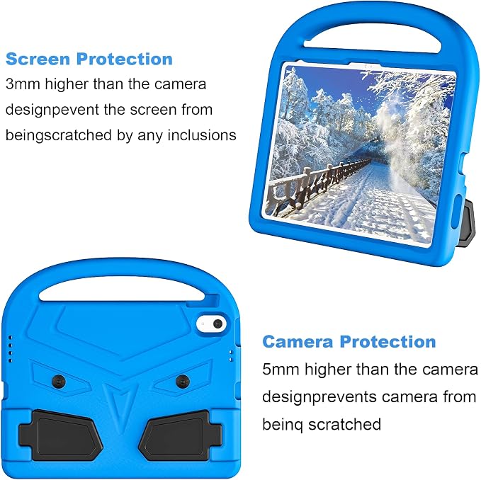 Dteck Kids Case for iPad 10.2 - Shockproof Rugged EVA Handle Stand Child Proof Case for iPad 9/8/7 Generation Black