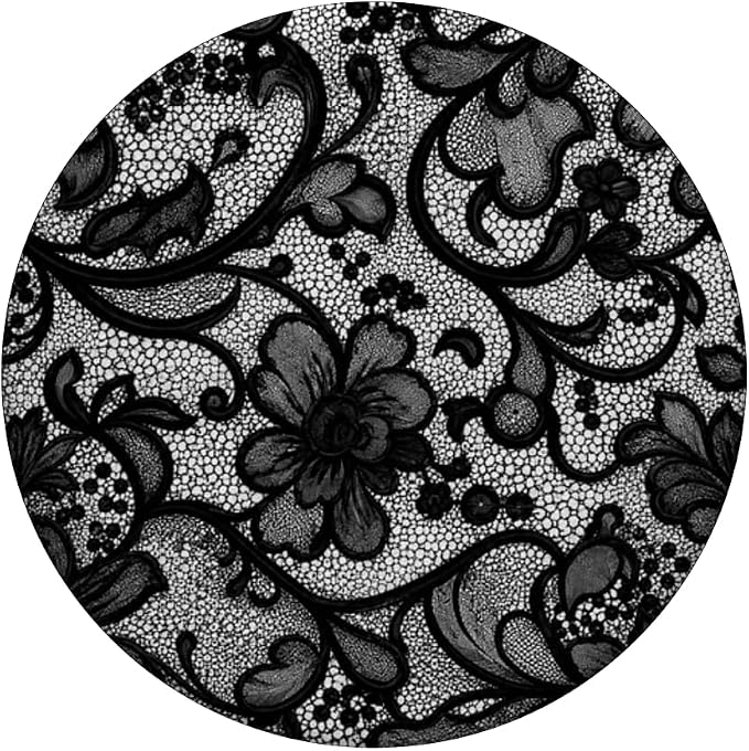 Black Lace Vintage Pattern PopSockets PopGrip for MagSafe