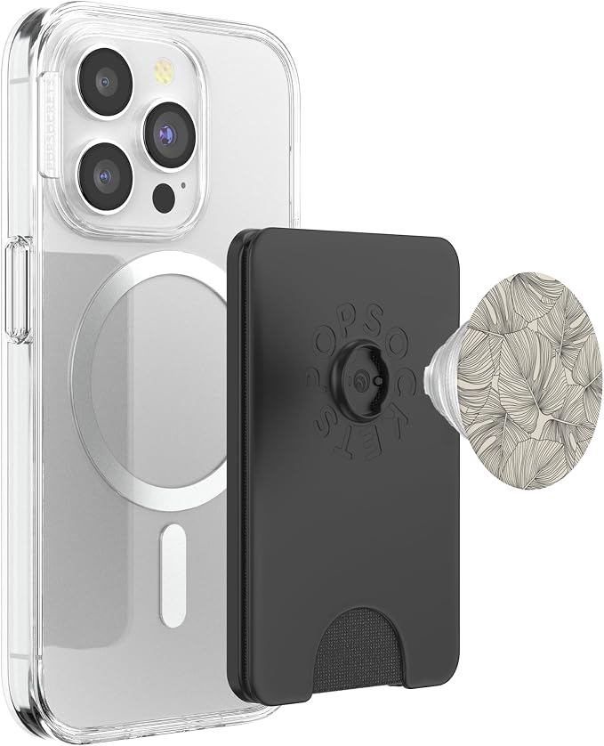 Modern Minimalist Neutral Tropical Monstera Leaf Design PopSockets Adhesive PopGrip