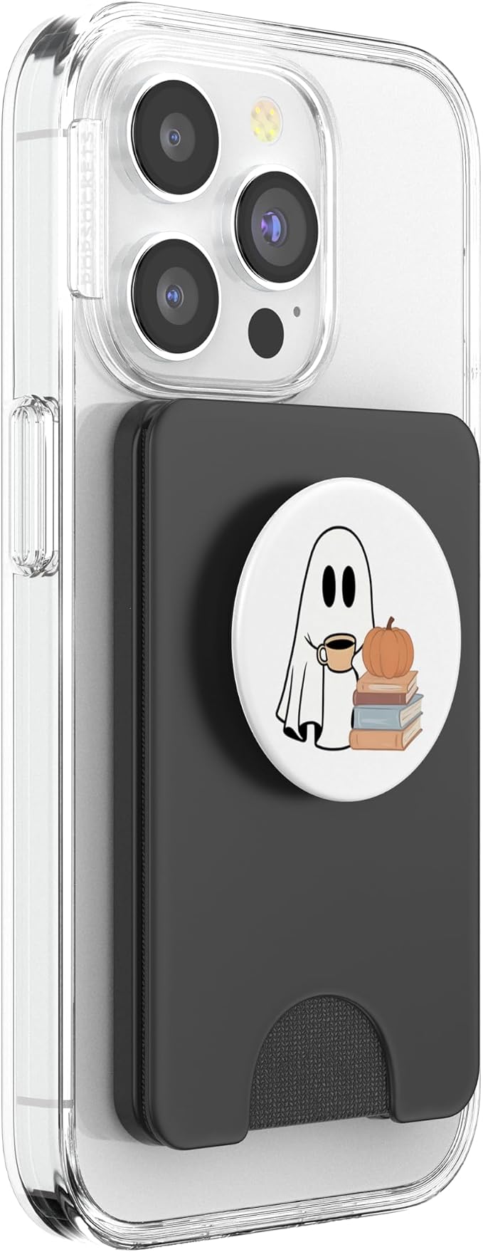 Cute Ghost Books Pumpkin Book Reading Halloween Bookish PopSockets Adhesive PopGrip