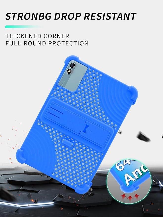 Case for COLORROOM C30 10 inch Android 14 TabletWUNIAK Hollow Back Design Heat Dissipation Shockproof Lightweight Adjustable Kickstand Silicone Shell&ampKids Friendly Soft CaseSky Blue