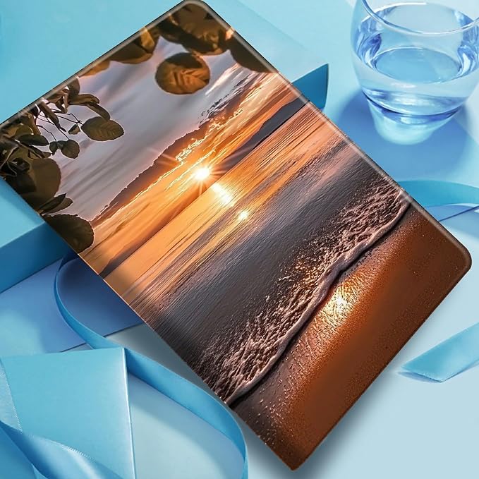 Case for Amazon Fire 7 Tablet 2019/2017 Release 9th/7th Generation PU Leather Smart Protective Cover with Auto Sleep/Wake for Fire 7 2019Beautiful Sunset