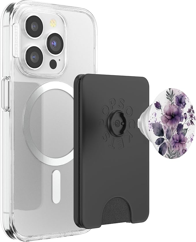 Purple Lavender Blossom Leaves Flower Floral Girly PopSockets Adhesive PopGrip